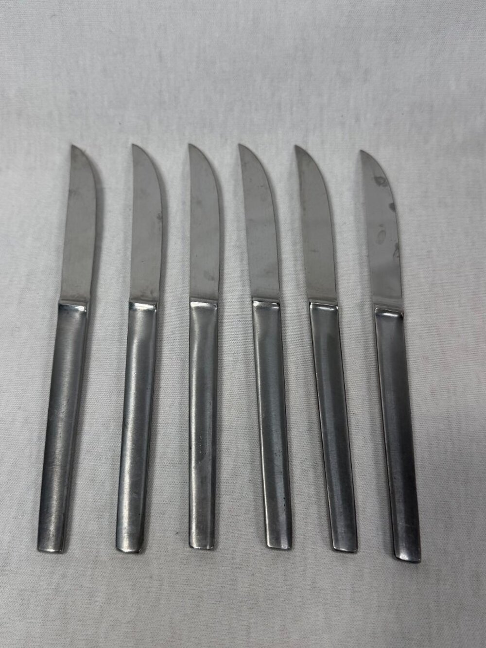Vintage Austria Stainless Steel Steak Knives Set of 6 MCM Minimalist Flatware